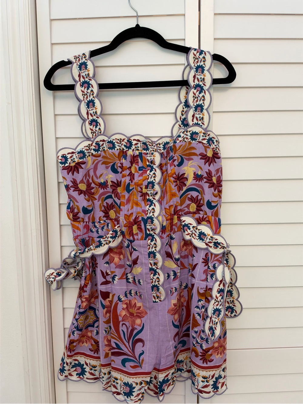 Farm Rio Lilac Linen Romper - M
